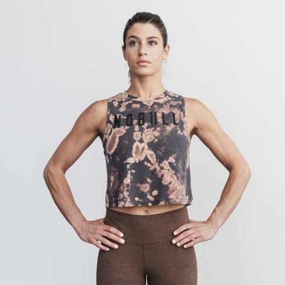 NWT NOBULL Women’s Muscle Tank - XXL - Tan and Black Tie Dye - Picture 1 of 7